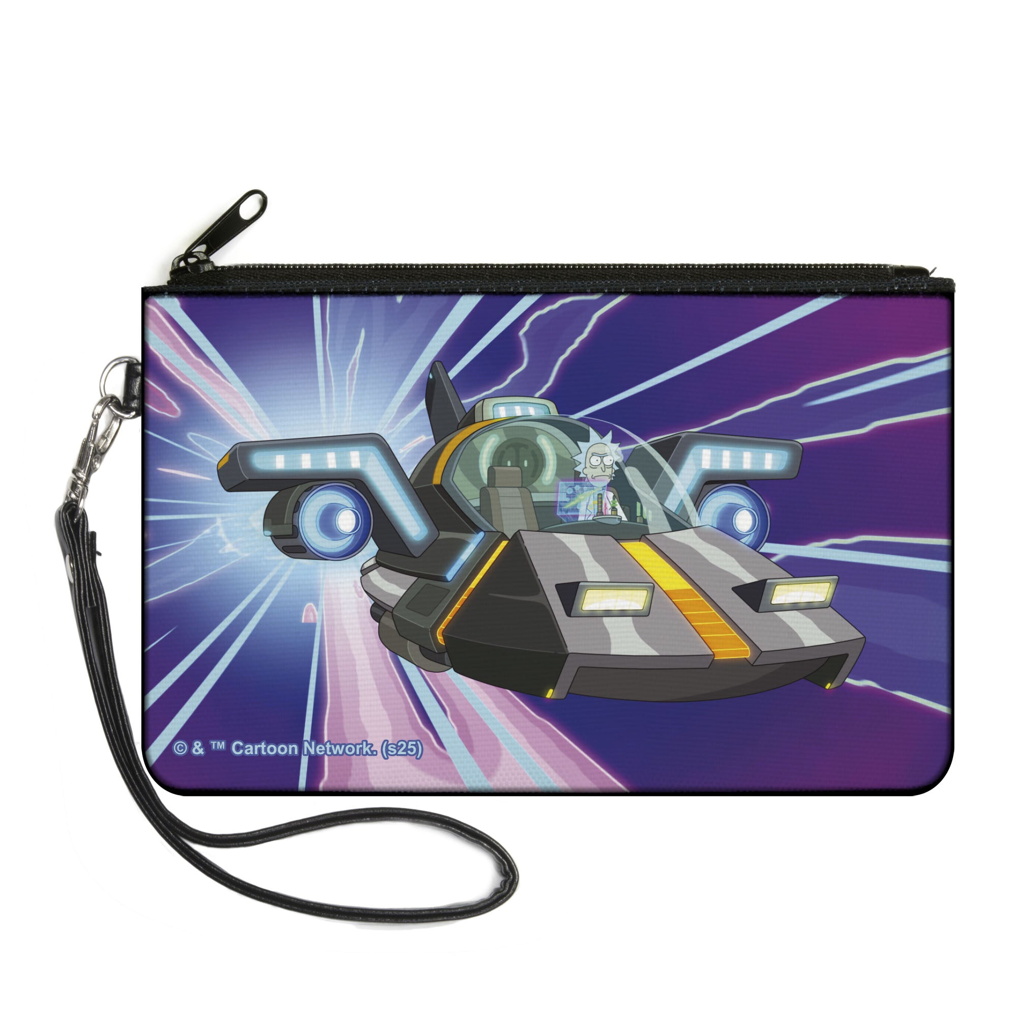 Canvas Zipper Wallet - LARGE - Rick and Morty Rick Space Cruiser Pose Blues Canvas Zipper Wallets Rick and Morty