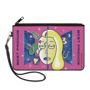 Canvas Zipper Wallet - LARGE - Rick and Morty Space Beth and Beth Smith BEST FRIENDS Pink/Blues Canvas Zipper Wallets Rick and Morty