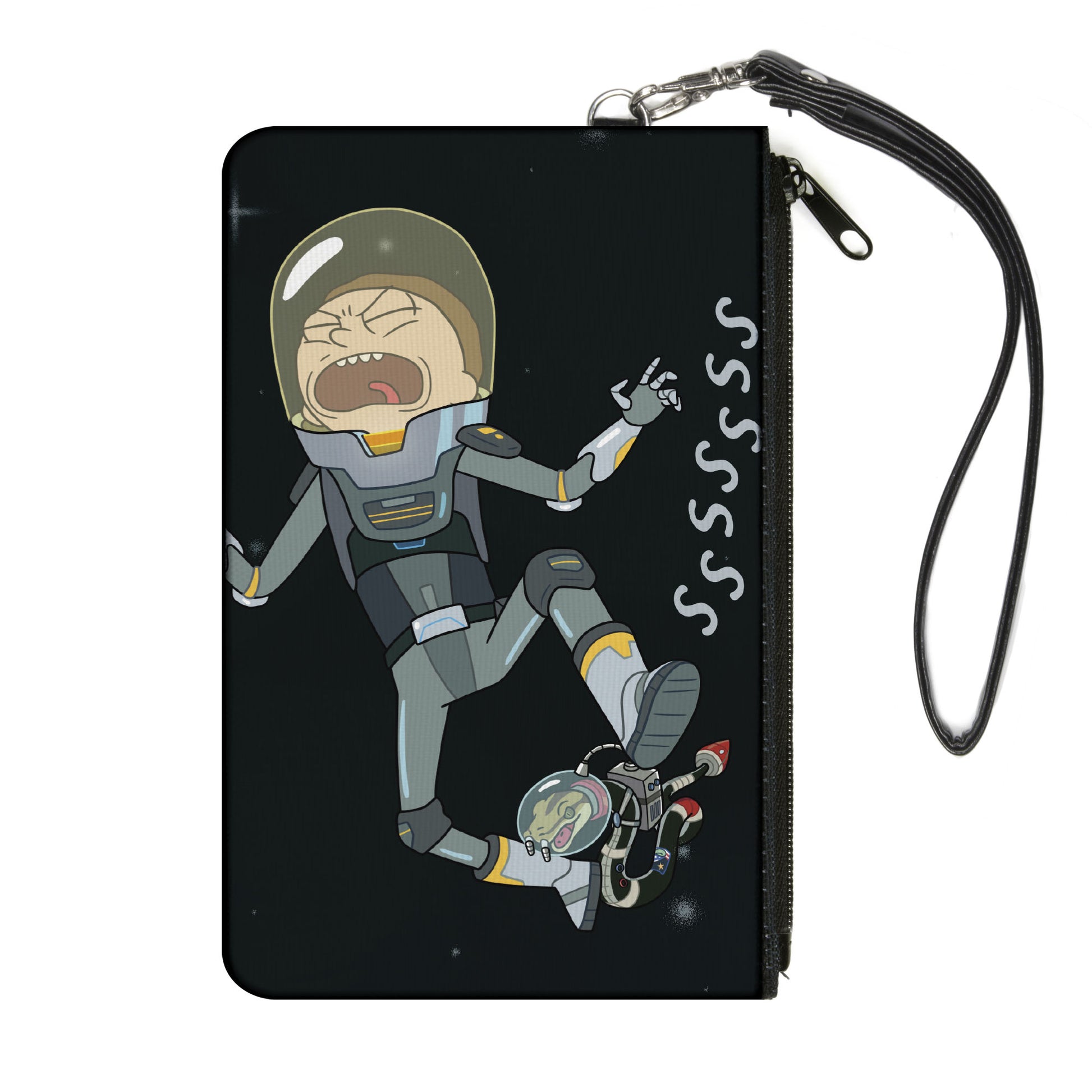 Canvas Zipper Wallet - LARGE - Rattlestar Ricklactica Morty with Space Snake Scene Canvas Zipper Wallets Rick and Morty