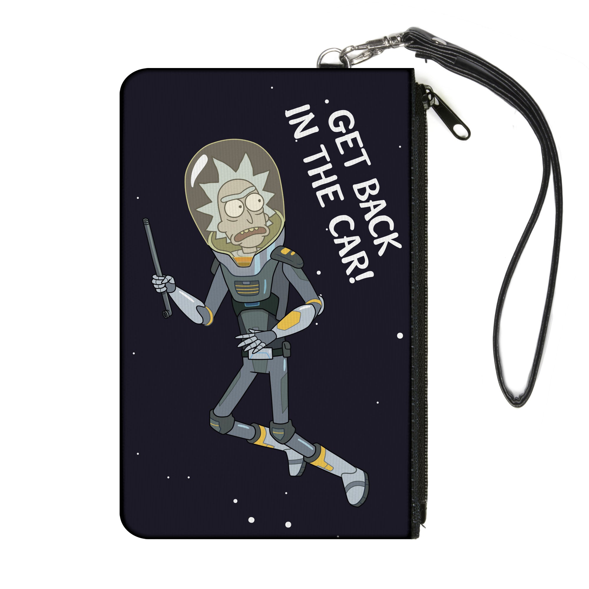 Canvas Zipper Wallet - LARGE - Rattlestar Ricklactica Rick GET BACK IN THE CAR Scene Canvas Zipper Wallets Rick and Morty