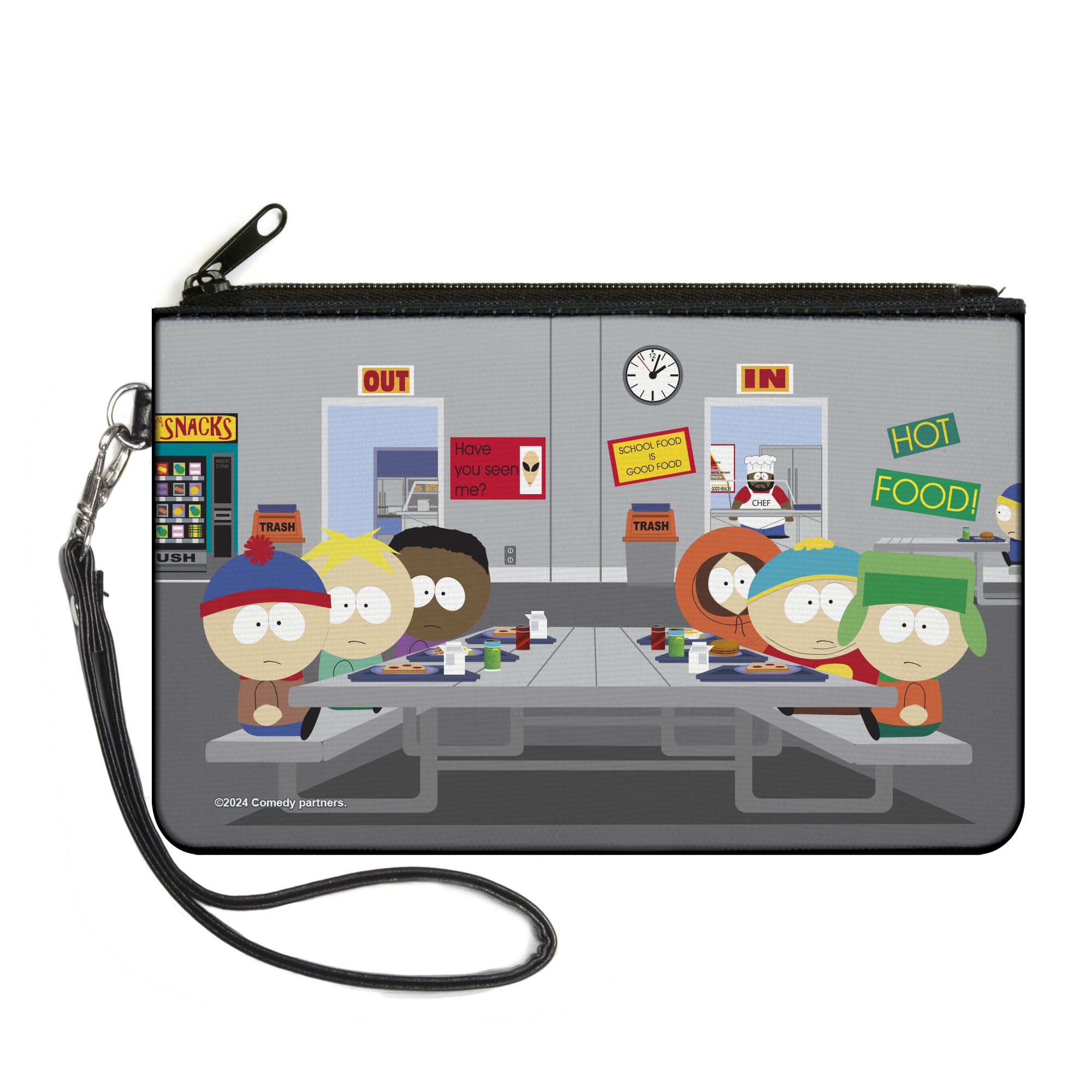 Canvas Zipper Wallet - LARGE - South Park Boys Group Cafeteria Table Scene Canvas Zipper Wallets South Park