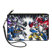 Canvas Zipper Wallet - LARGE - Transformers Decepticon and Autobots Battle Black/White Canvas Zipper Wallets Transformers