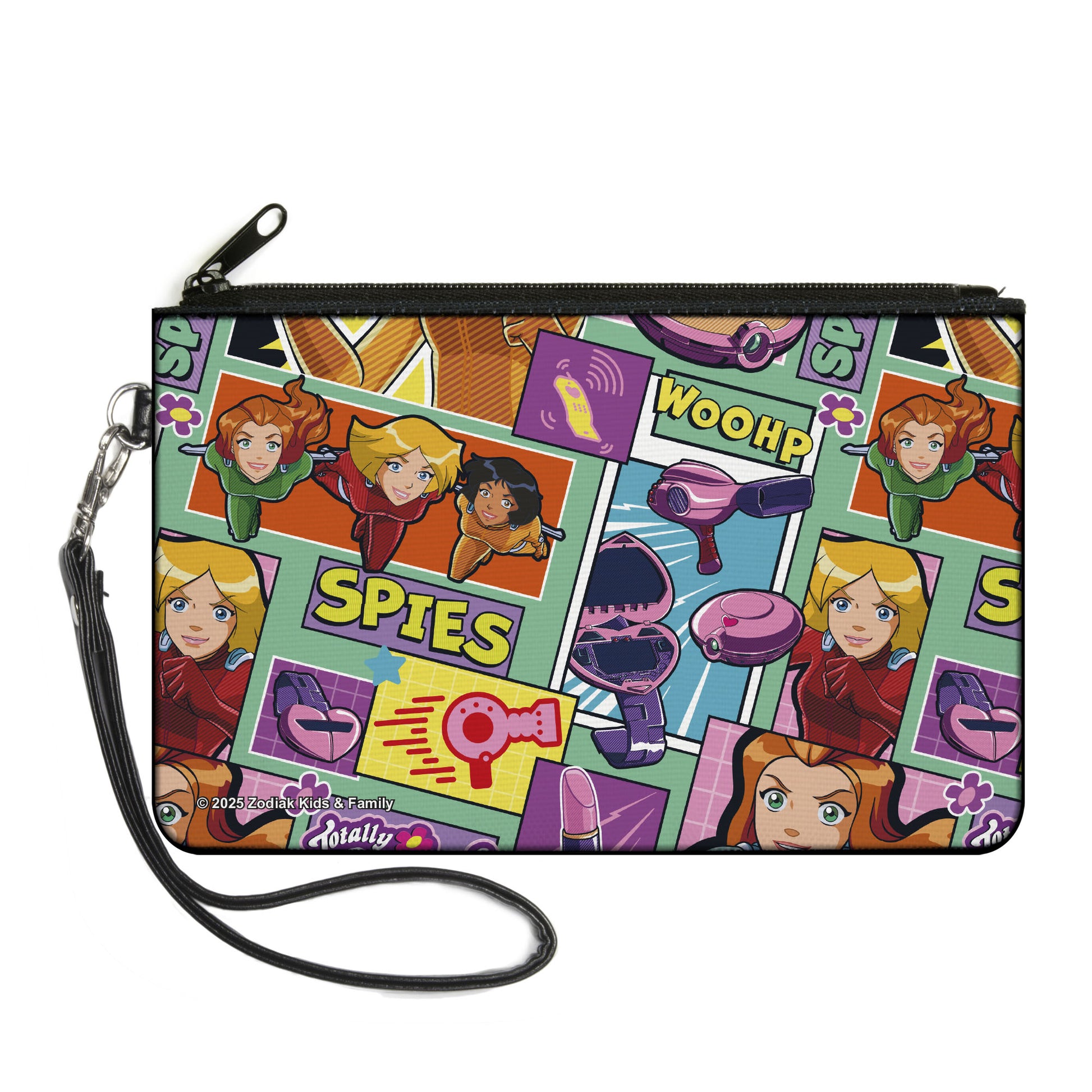 Canvas Zipper Wallet - LARGE - Totally Spies Poses and Icon Blocks Blue/Multi Color Canvas Zipper Wallets Totally Spies!