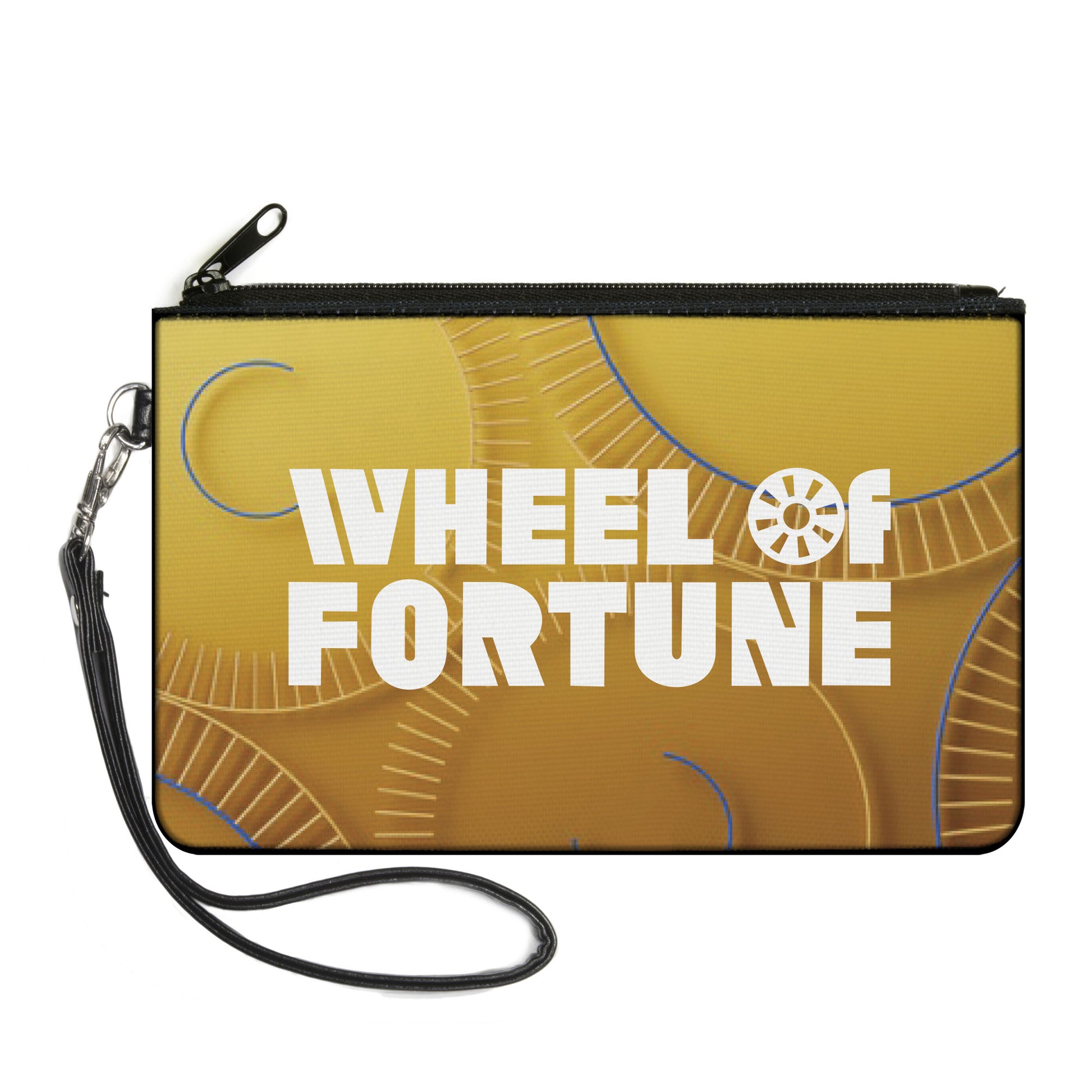 Canvas Zipper Wallet - LARGE - WHEEL OF FORTUNE Wheels Yellows/Blue/White Canvas Zipper Wallets Wheel of Fortune