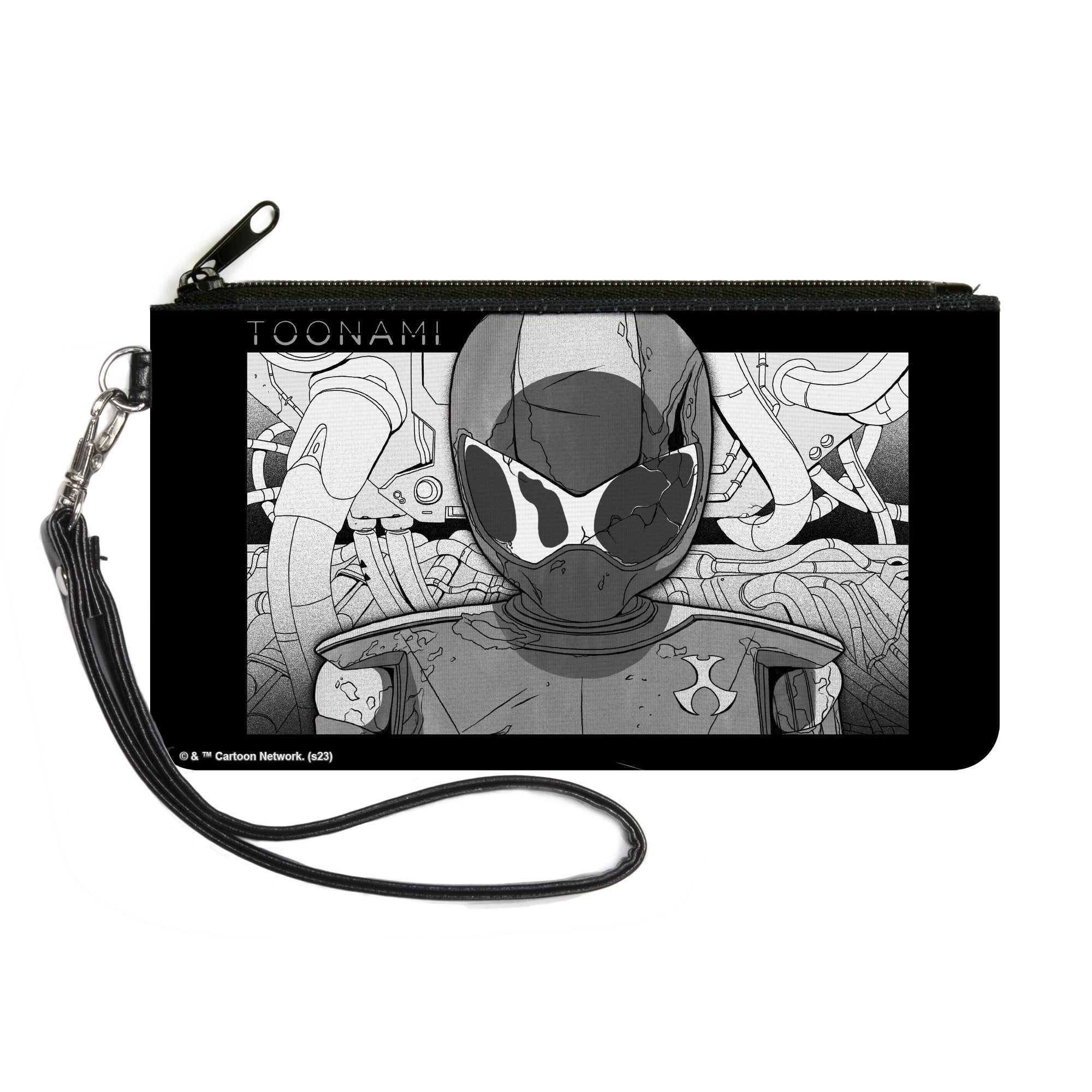 Canvas Zipper Wallet - LARGE - TOONAMI Robot TOM Sketch Pose Black/Grays Canvas Zipper Wallets Toonami