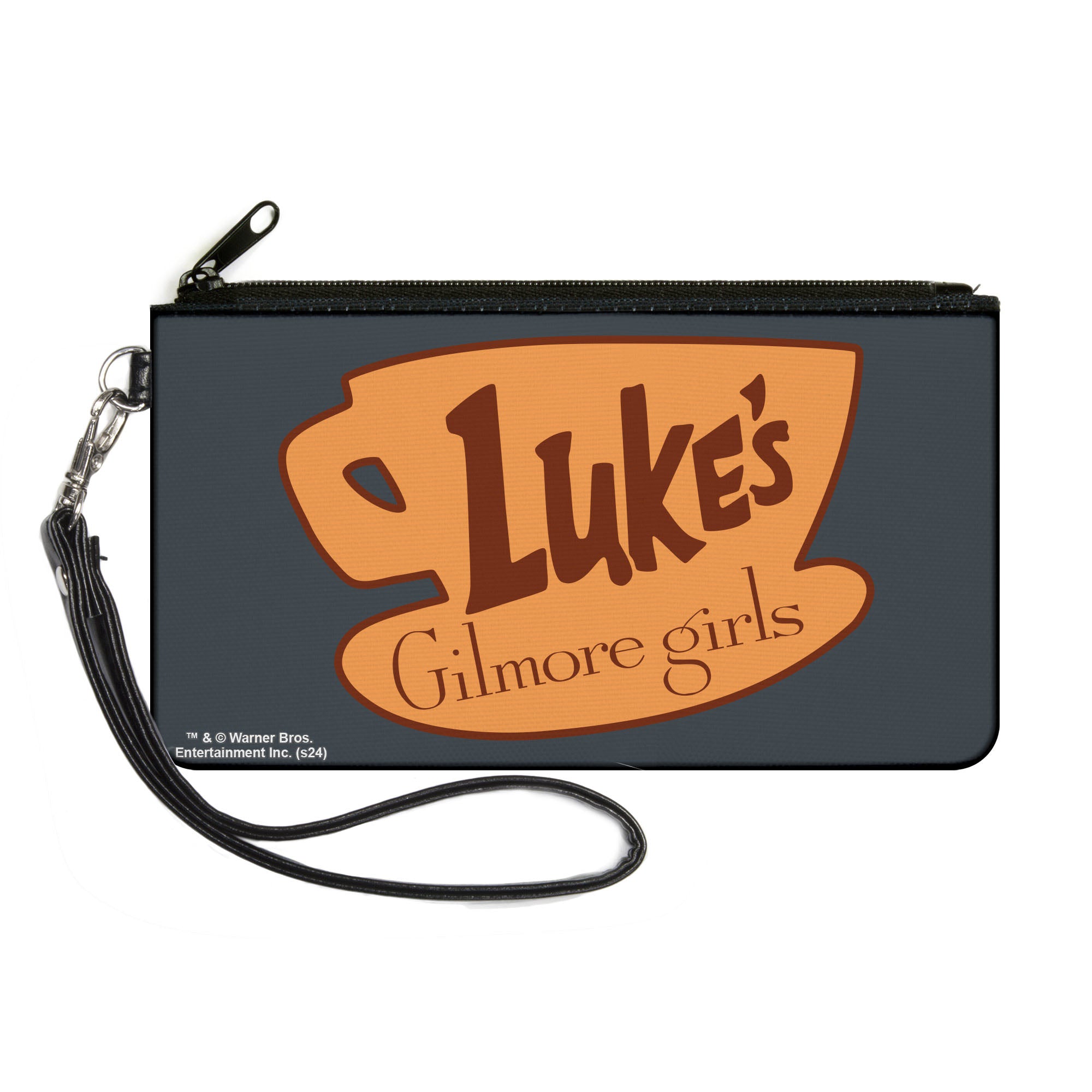 Canvas Zipper Wallet - LARGE - GILMORE GIRLS LUKE'S Coffee Cup Icon Gray/Browns Canvas Zipper Wallets Gilmore Girls