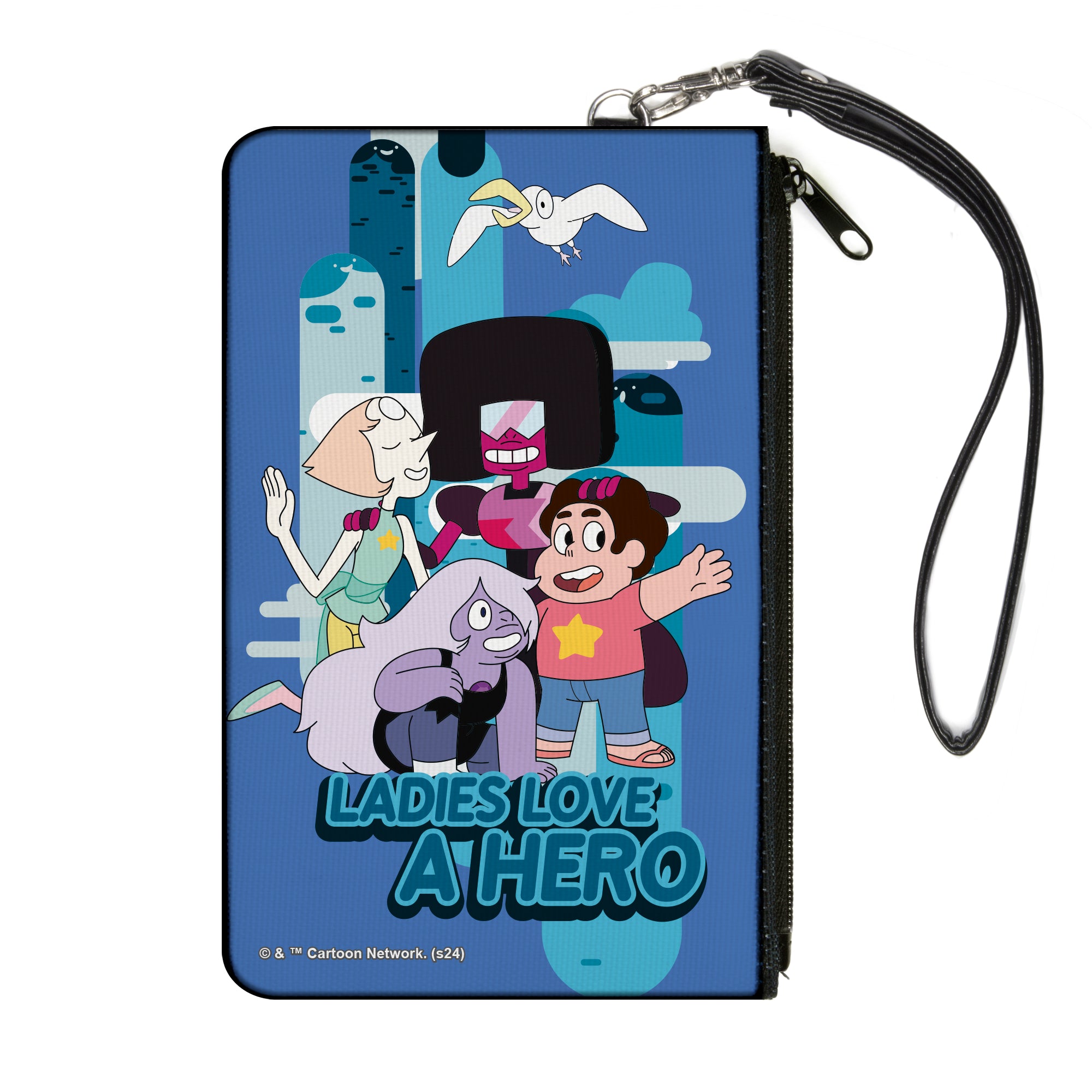 Canvas Zipper Wallet - LARGE - Steven Universe LADIES LOVE A HERO Group Pose Blues Canvas Zipper Wallets Steven Universe