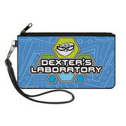 Canvas Zipper Wallet - LARGE - DEXTER'S LABORATORY Title Logo and Dexter Pose Blues Canvas Zipper Wallets Dexter's Laboratory