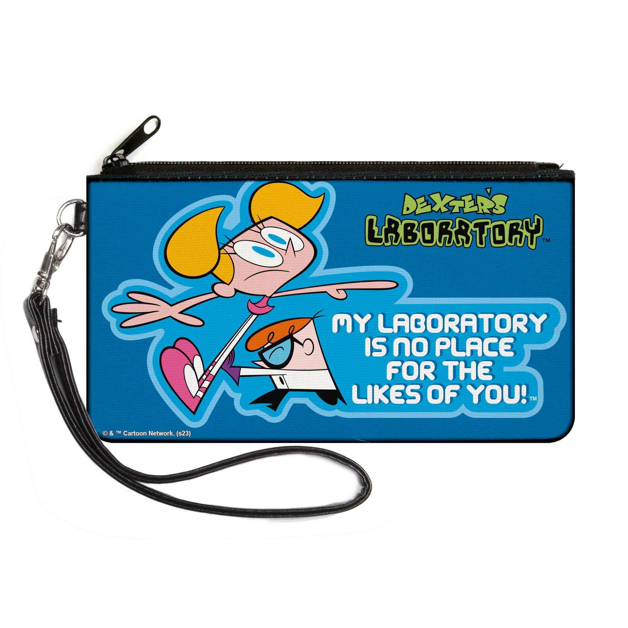 Canvas Zipper Wallet - LARGE - DEXTER'S LABORATORY Dexter and Dee Dee NO PLACE FOR THE LIKES OF YOU Pose Blues Canvas Zipper Wallets Dexter's Laboratory