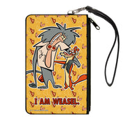 Canvas Zipper Wallet - LARGE - I AM WEASEL IR Baboon and IM Weasel Pose and Title Logo Yellows Canvas Zipper Wallets I Am Weasel