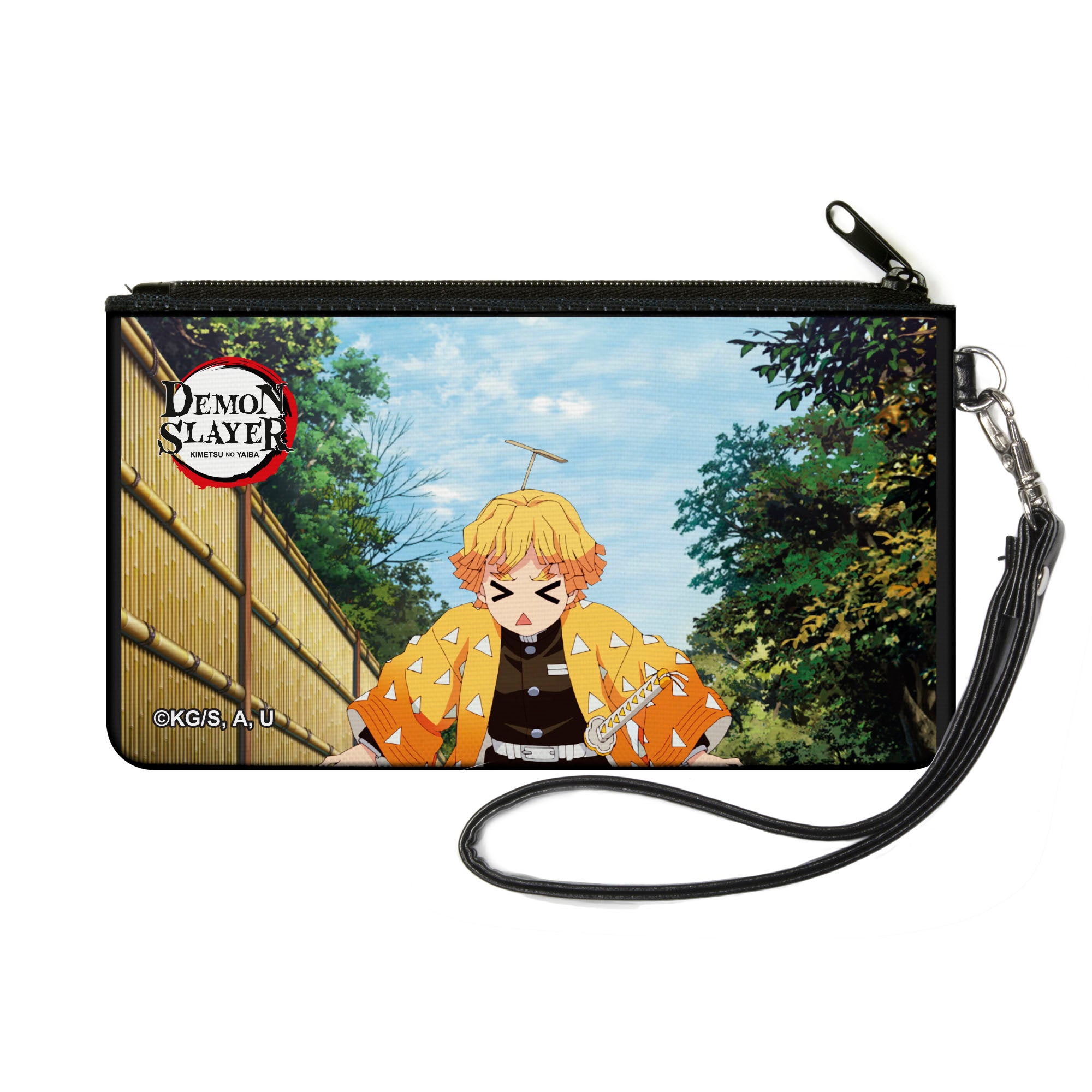 Canvas Zipper Wallet - SMALL - Demohn Slayer Zenitsu Agatsuma Scene Canvas Zipper Wallets Demon Slayer