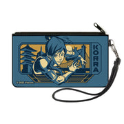 Canvas Zipper Wallet - SMALL - The Legend of Korra Avatar KORRA Bridge Pose and Text Blues Canvas Zipper Wallets Avatar The Last Airbender