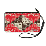 Canvas Zipper Wallet - SMALL - DRINK COCA-COLA DELICIOUS & REFRESHING Blocks Red/Brown/White Canvas Zipper Wallets Coca-Cola