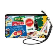 Canvas Zipper Wallet - SMALL - Vintage Coca-Cola COME BACK REFRESHED Ads and Icons Collage Canvas Zipper Wallets Coca-Cola