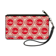 Canvas Zipper Wallet - SMALL - Coca-Cola COKE Bottle Caps Collage White/Red Canvas Zipper Wallets Coca-Cola