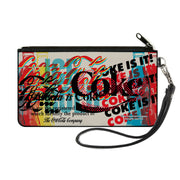 Canvas Zipper Wallet - SMALL - COKE IS IT! Pop Art Collage Multi Color Canvas Zipper Wallets Coca-Cola