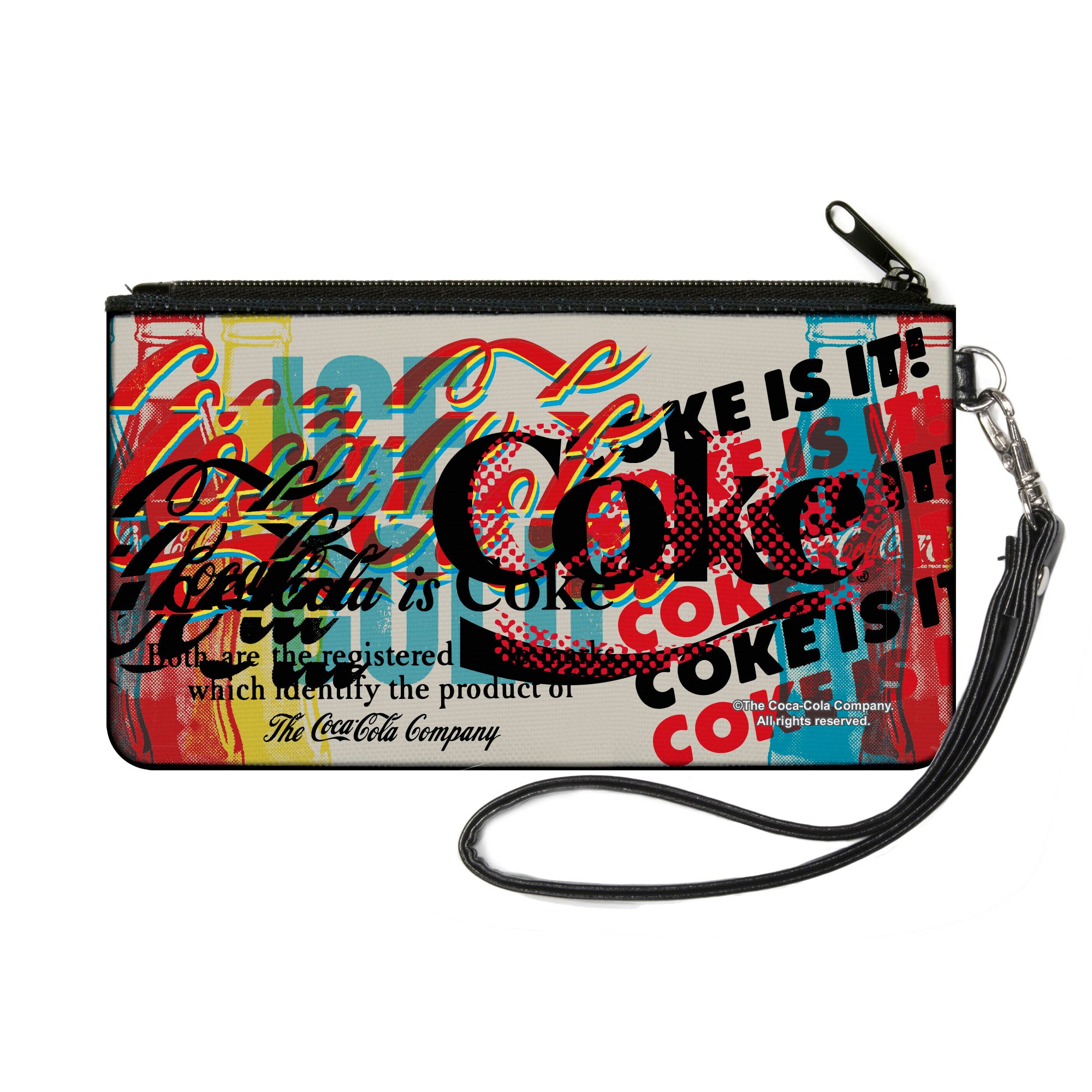 Canvas Zipper Wallet - SMALL - COKE IS IT! Pop Art Collage Multi Color Canvas Zipper Wallets Coca-Cola