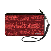 Canvas Zipper Wallet - SMALL - ENJOY COCA-COLA Logos Brown/Red Canvas Zipper Wallets Coca-Cola
