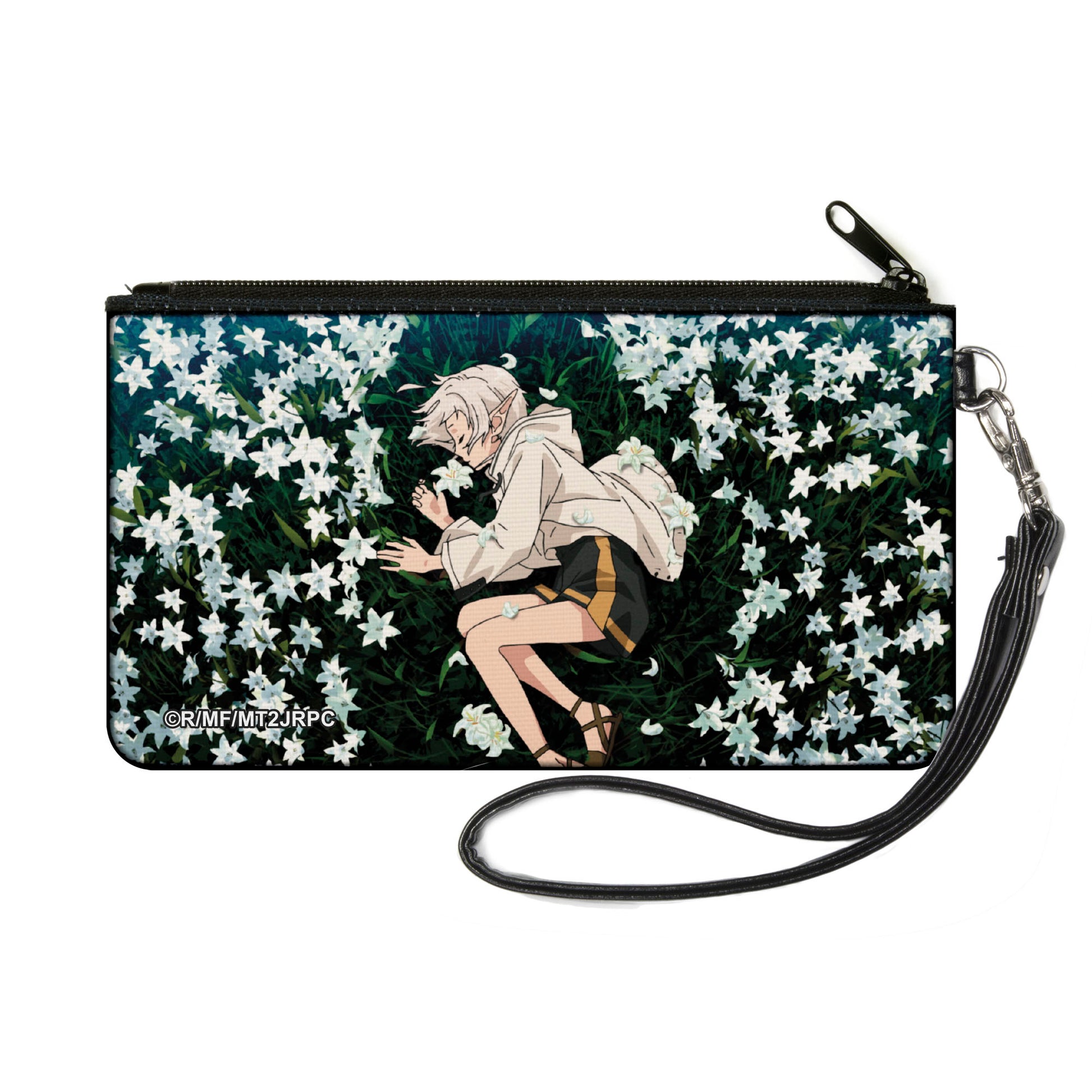 Canvas Zipper Wallet - SMALL - Mushoku Tensei Sylphiette Sleeping on Flowers Scene Canvas Zipper Wallets Mushoku Tensei Jobless Reincarnation