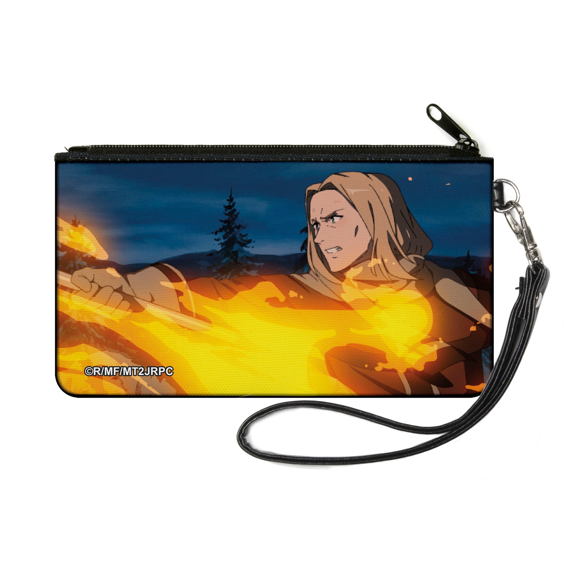 Canvas Zipper Wallet - SMALL - Mushoku Tensei Timothy Fire Power Scene Canvas Zipper Wallets Mushoku Tensei Jobless Reincarnation