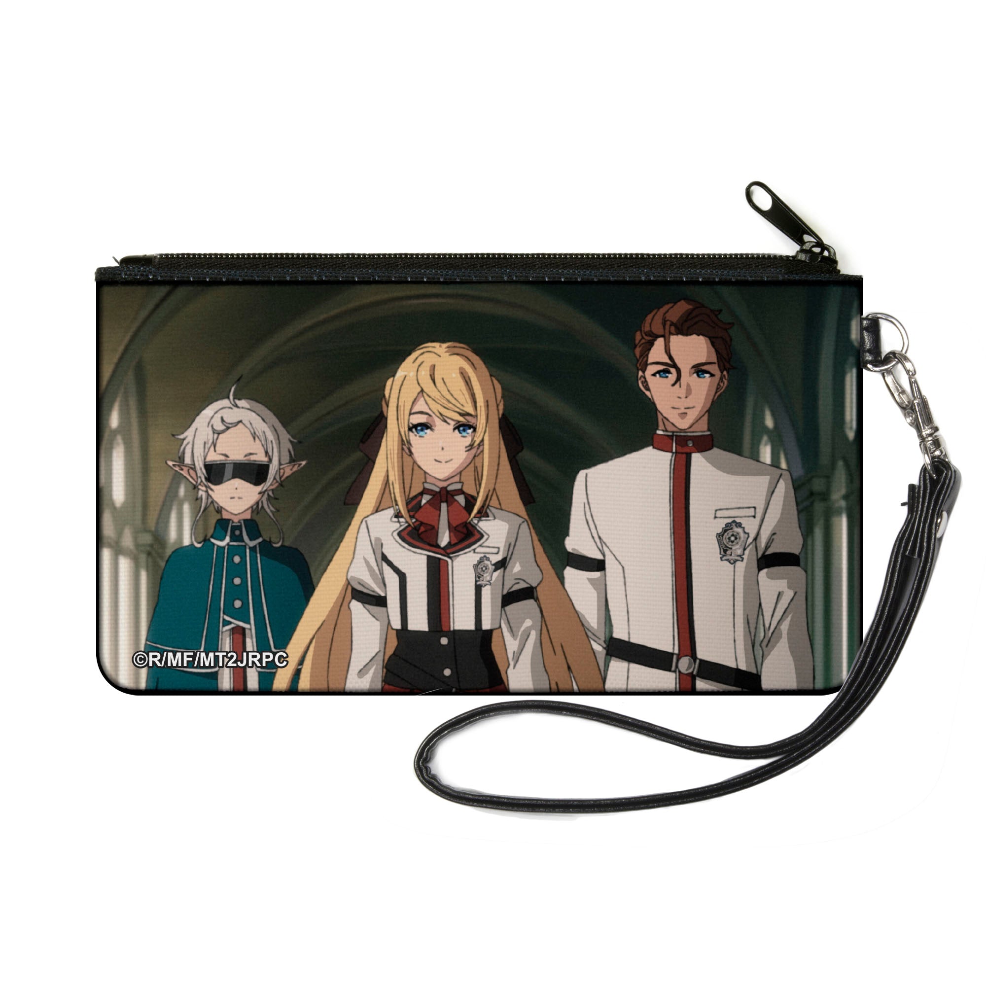 Canvas Zipper Wallet - SMALL - Mushoku Tensei Princess Ariel with Guard Fitz and Luke Notos Group Pose Canvas Zipper Wallets Mushoku Tensei Jobless Reincarnation