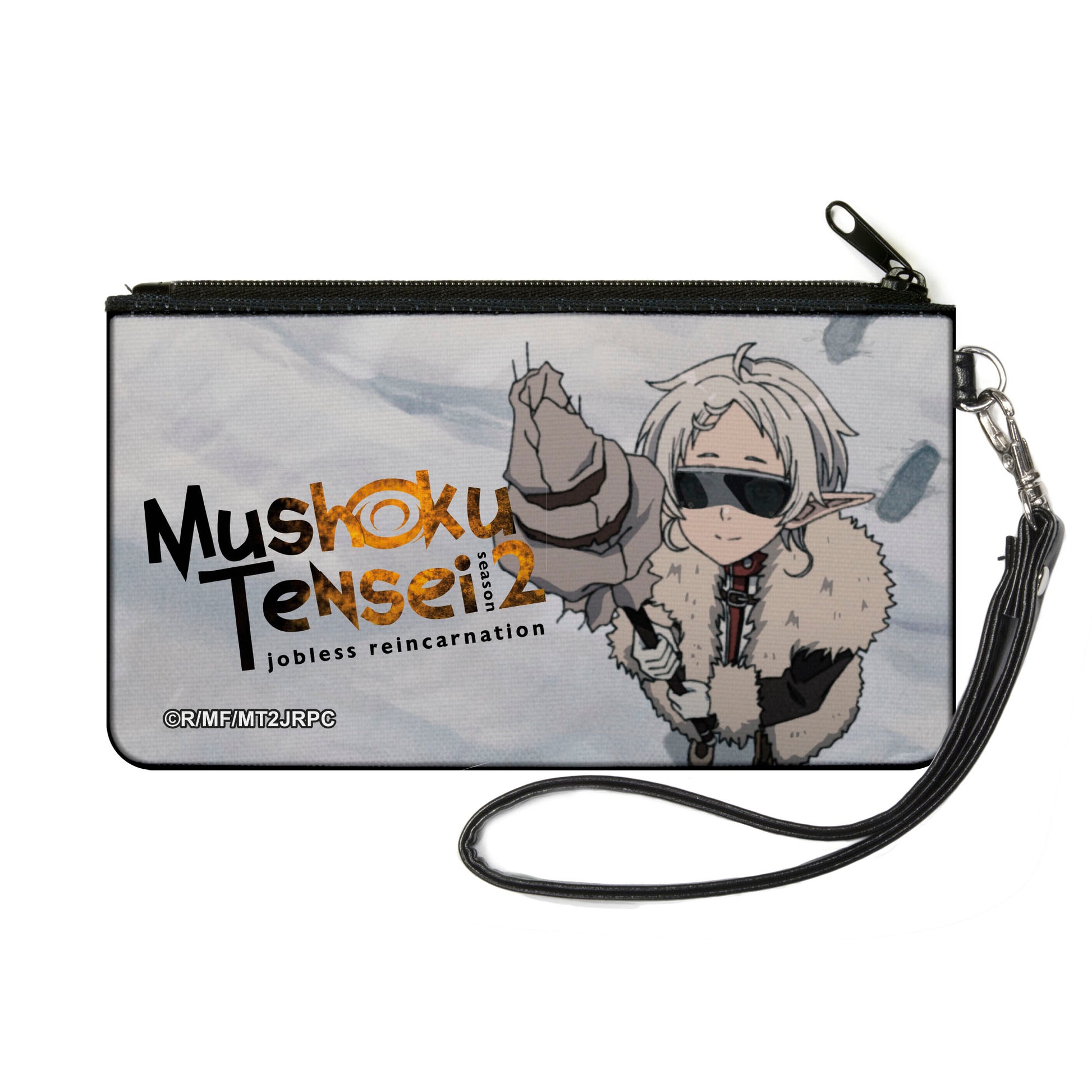 Canvas Zipper Wallet - SMALL - MUSHOKU TENSEI Guard Fitz Snow Scene and Title Logo Canvas Zipper Wallets Mushoku Tensei Jobless Reincarnation