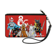 Canvas Zipper Wallet - SMALL - Dungeons & Dragons Five Action Figure Group Pose Red Canvas Zipper Wallets Dungeons & Dragons