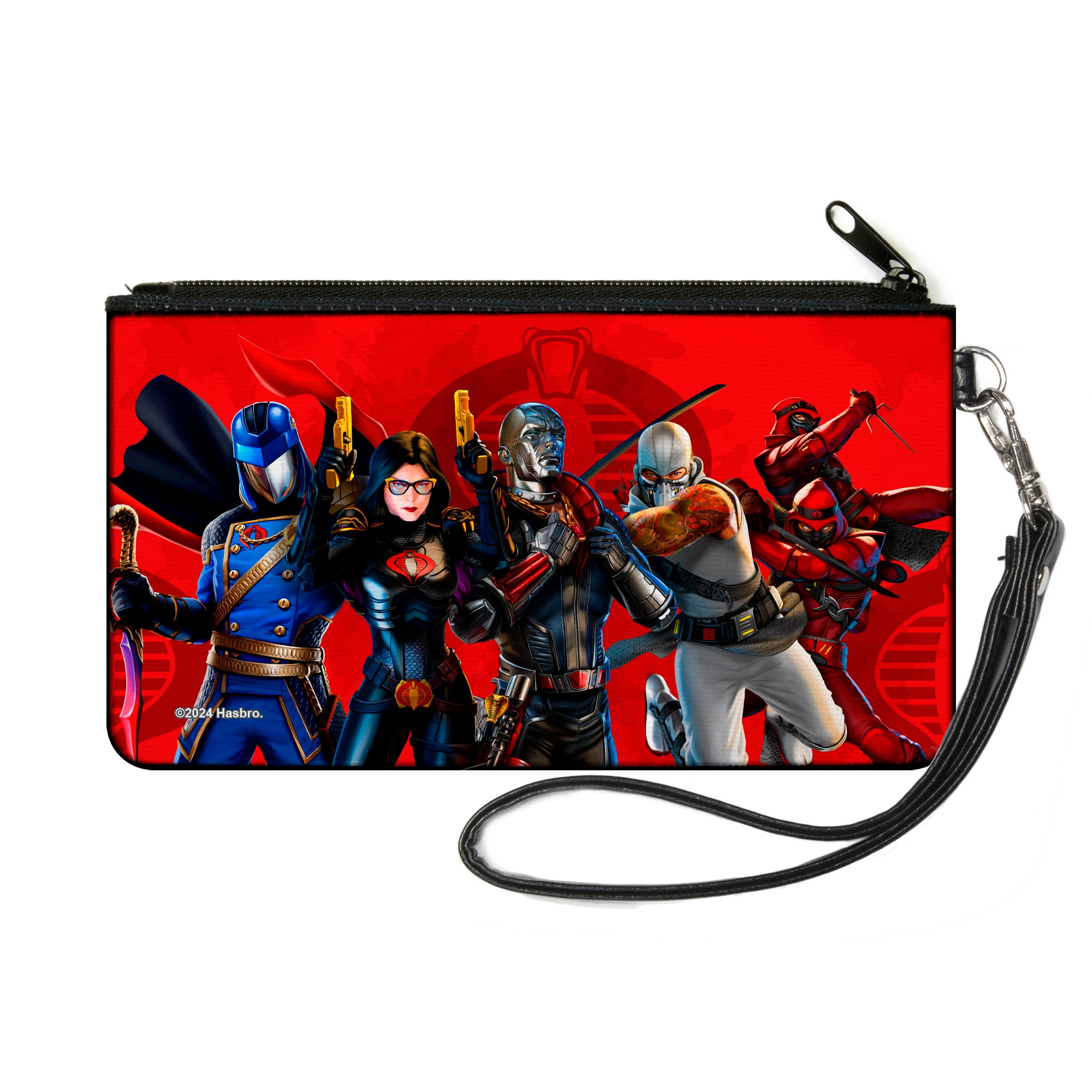 Canvas Zipper Wallet - SMALL - GI Joe COBRA Agents Group Pose and Logo Reds Canvas Zipper Wallets GI Joe