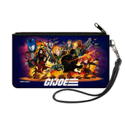 Canvas Zipper Wallet - SMALL - GI Joe Universe Agents Explosion Group Pose and Logo Blue Canvas Zipper Wallets GI Joe