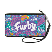 Canvas Zipper Wallet - SMALL - FURBY Title Logo Fur Print Blues/Purple/White Canvas Zipper Wallets Furby
