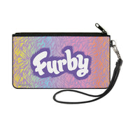 Canvas Zipper Wallet - SMALL - FURBY Title Logo Fur Print Multi Color/Purple/White Canvas Zipper Wallets Furby