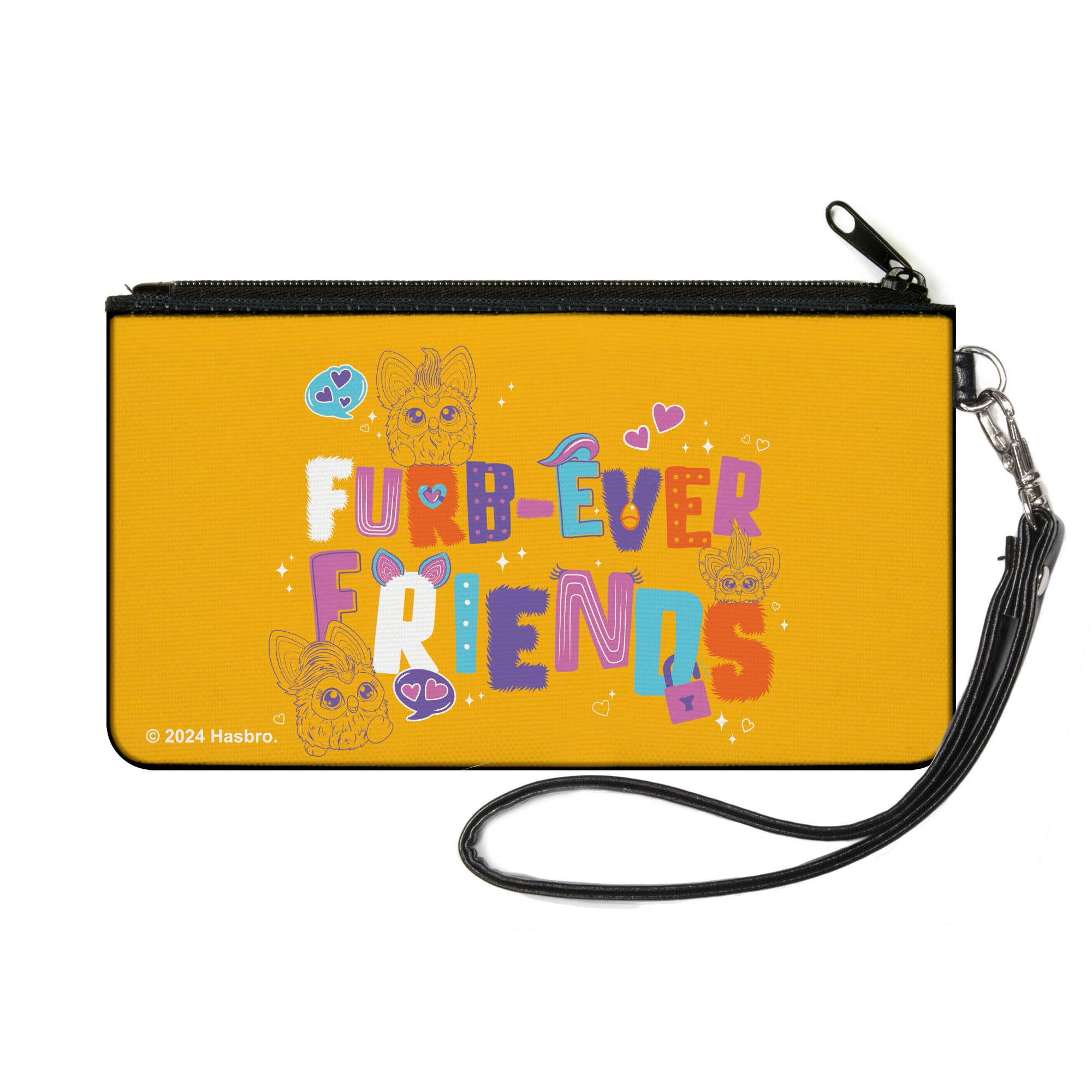 Canvas Zipper Wallet - SMALL - Furby FURB-EVER FRIENDS Group Pose Orange/Multi Color Canvas Zipper Wallets Furby