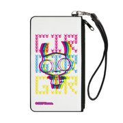 Canvas Zipper Wallet - SMALL - Invader Zim GIR Pose and Face Typography White/Multi Color Canvas Zipper Wallets Invader Zim