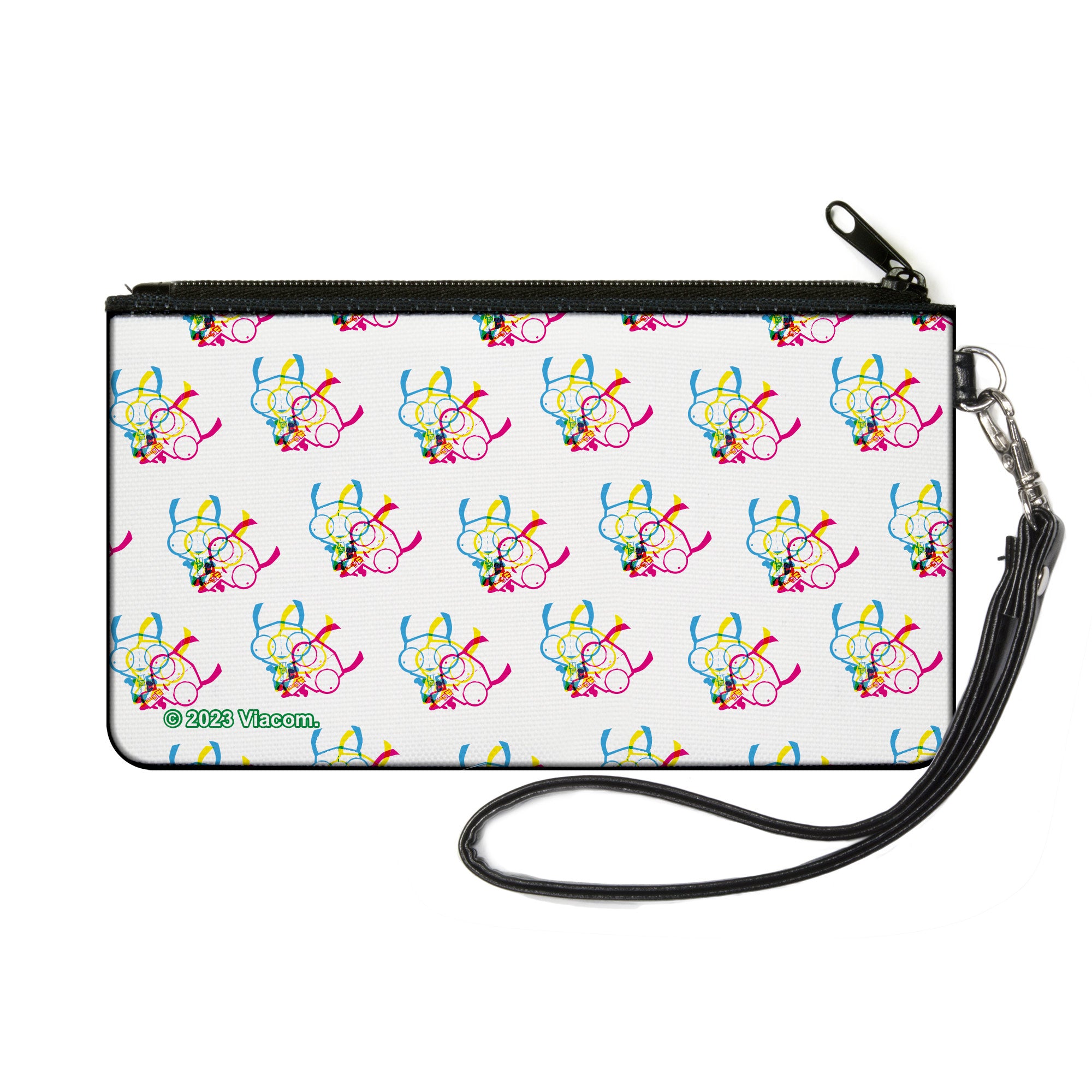 Canvas Zipper Wallet - SMALL - Invader Zim Triple GIR Pose Stack White/Multi Color Canvas Zipper Wallets Invader Zim