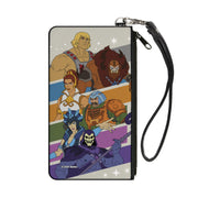 Canvas Zipper Wallet - SMALL - Masters of the Universe Character Stripe Poses White/Multi Color Canvas Zipper Wallets Masters of the Universe