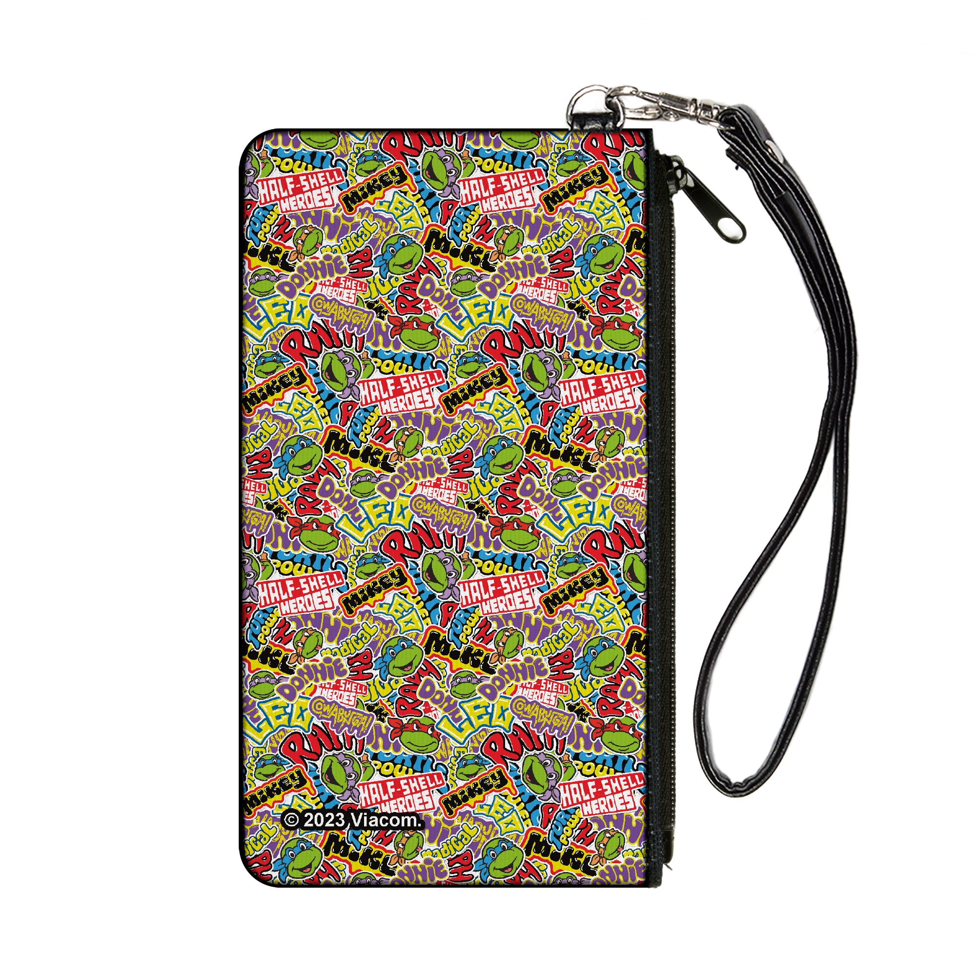 Canvas Zipper Wallet - SMALL - Teenage Mutant Ninja Turtles Sticker Slaps Collage White/Multi Color Canvas Zipper Wallets Teenage Mutant Ninja Turtles