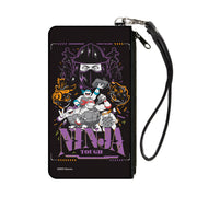 Canvas Zipper Wallet - SMALL - Teenage Mutant Ninja Turtles NINJA TOUGH Group Pose and Enemies Black/Multi Color Canvas Zipper Wallets Teenage Mutant Ninja Turtles