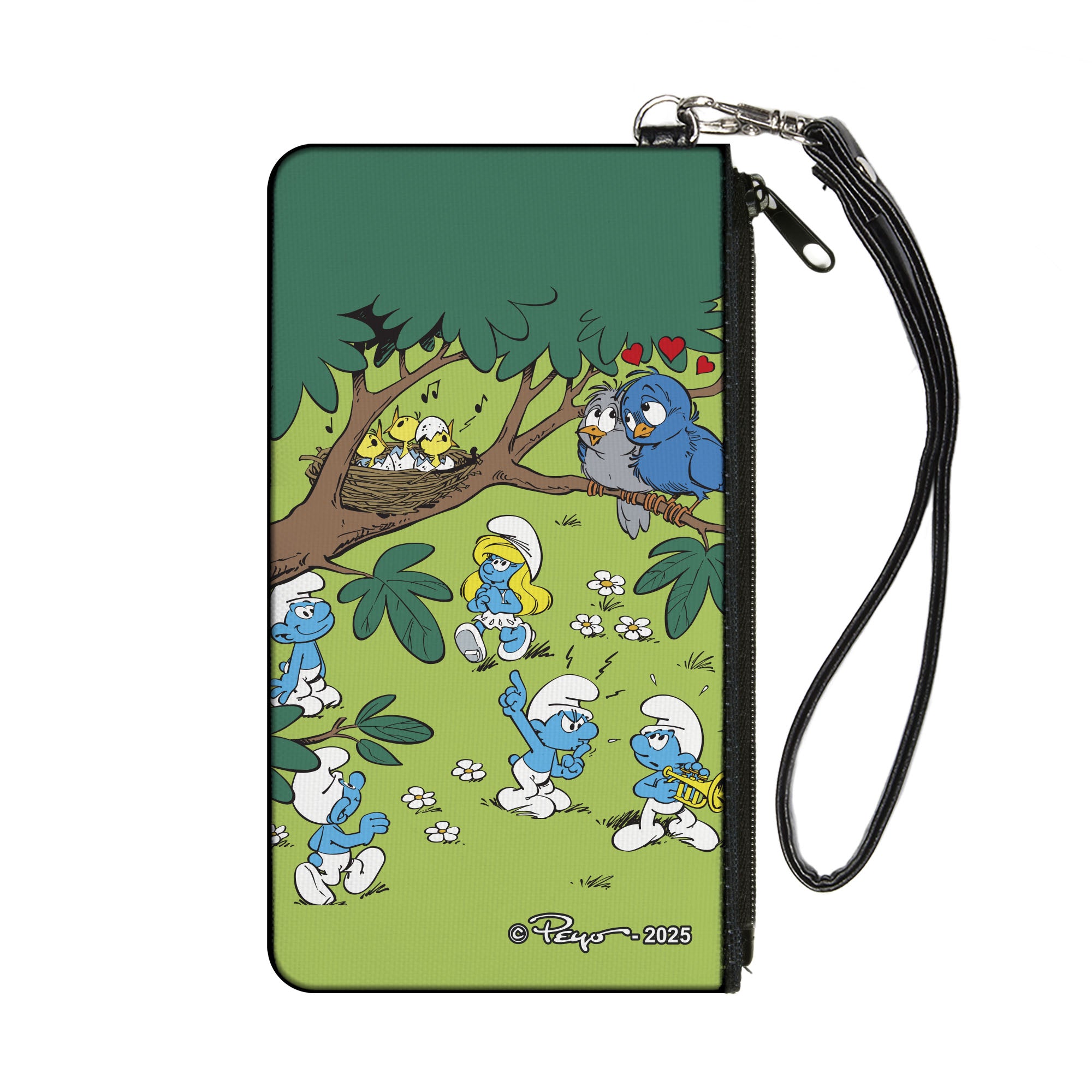 Canvas Zipper Wallet - SMALL - The Smurfs Spring Love Birds Scene Canvas Zipper Wallets The Smurfs