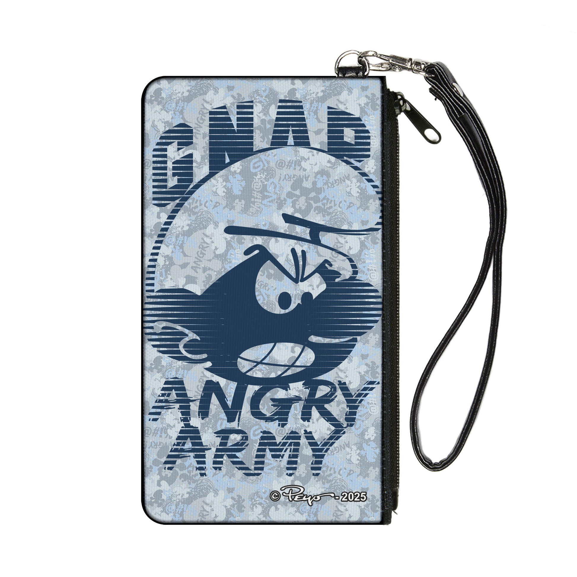 Canvas Zipper Wallet - SMALL - The Smurfs GNAP ANGRY ARMY Pose Blues/Grays Canvas Zipper Wallets The Smurfs