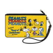 Canvas Zipper Wallet - SMALL - PEANUTS Gang FEATURING GOOD OL CHARLIE BROWN Character Poses Yellow/Multi Color Canvas Zipper Wallets Peanuts