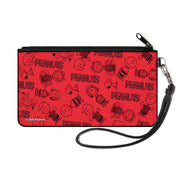 Canvas Zipper Wallet - SMALL - PEANUTS Gang Six Character and Title Logo Collage Red/Black Canvas Zipper Wallets Peanuts