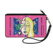 Canvas Zipper Wallet - SMALL - Rick and Morty Space Beth and Beth Smith BEST FRIENDS Pink/Blues Canvas Zipper Wallets Rick and Morty