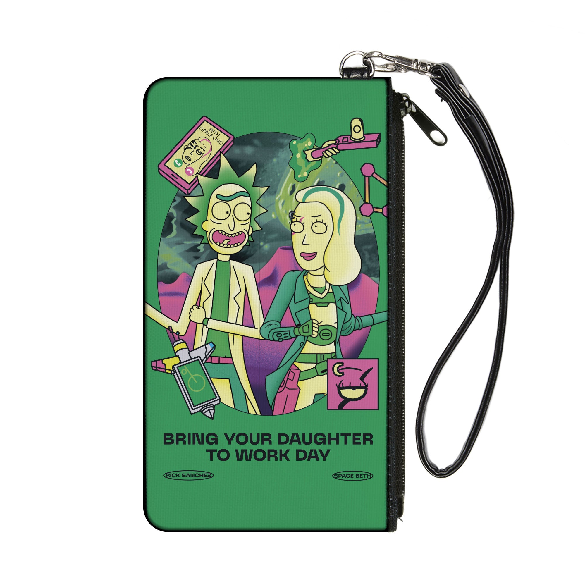 Canvas Zipper Wallet - SMALL - Rick with Beth BRING YOUR DAUGHTER TO WORK DAY Pose Greens Canvas Zipper Wallets Rick and Morty