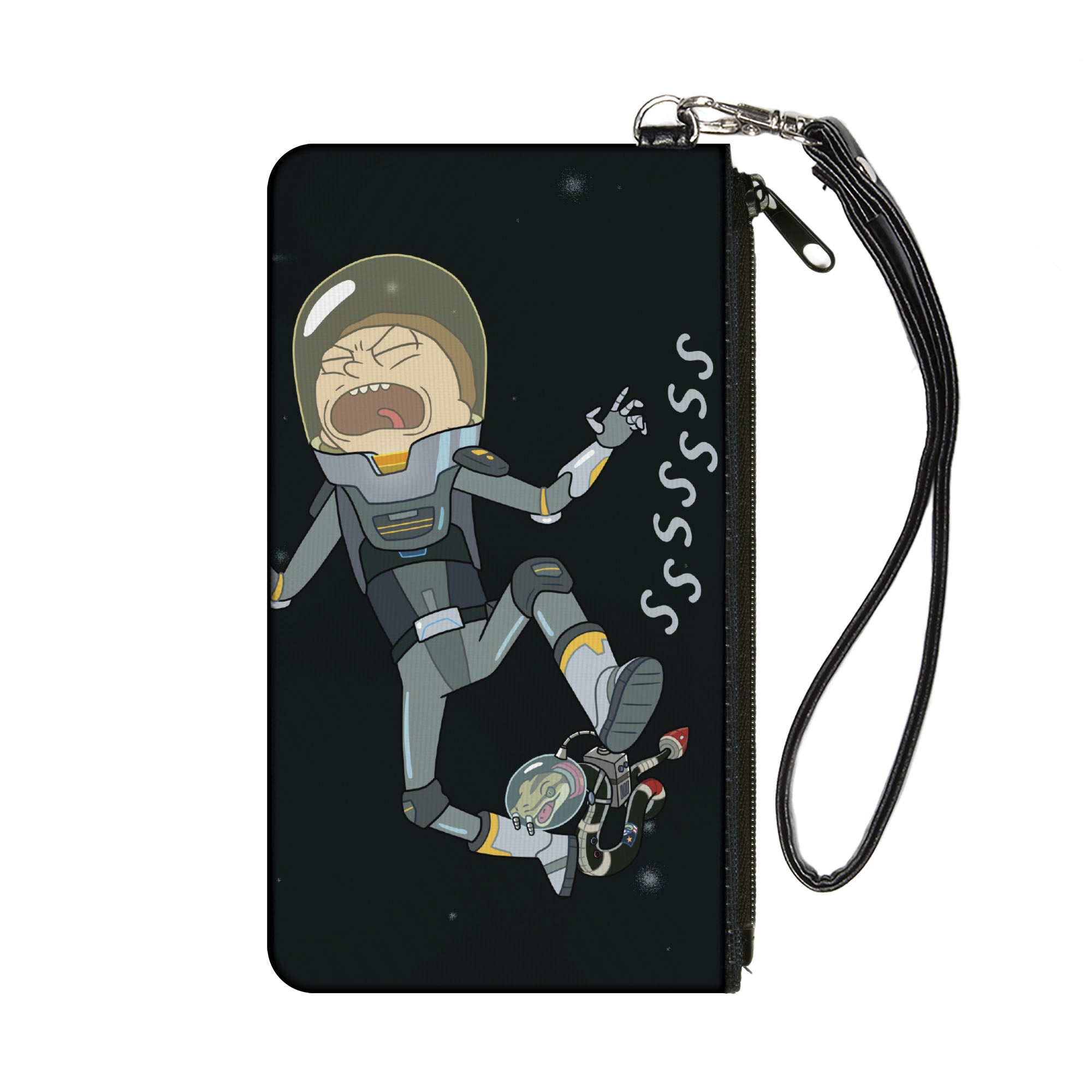 Canvas Zipper Wallet - SMALL - Rattlestar Ricklactica Morty with Space Snake Scene Canvas Zipper Wallets Rick and Morty