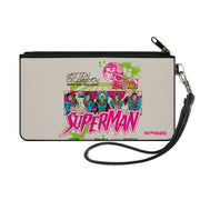Canvas Zipper Wallet - SMALL - Superman LAST SON OF KRYPTON Poses White/Multi Color Canvas Zipper Wallets DC Comics
