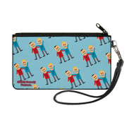 Canvas Zipper Wallet - SMALL - South Park Terrance and Phillip Hugging Pose Blue Canvas Zipper Wallets South Park