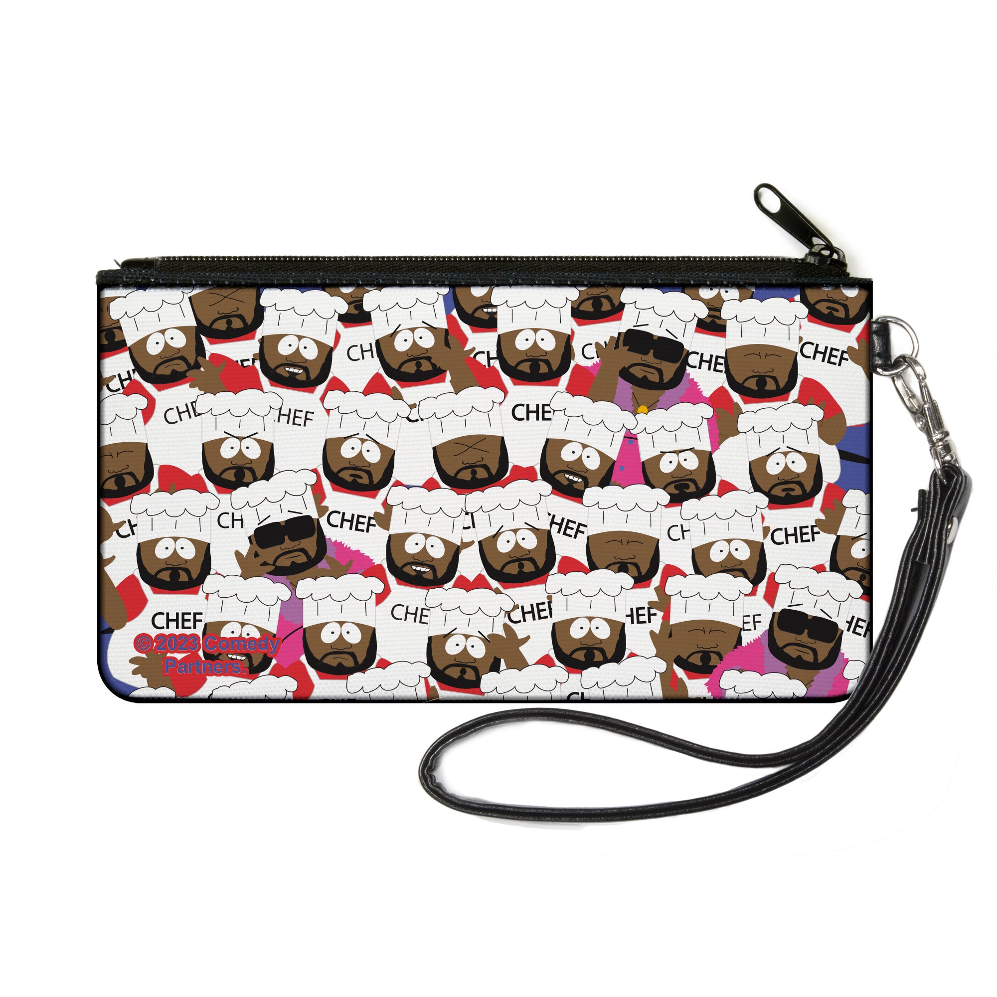 Canvas Zipper Wallet - SMALL - South Park Chef Expressions Stacked Canvas Zipper Wallets South Park