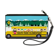 Canvas Zipper Wallet - SMALL - SOUTH PARK ELEMENTARY School Bus Group Pose Mountain Scene Canvas Zipper Wallets South Park