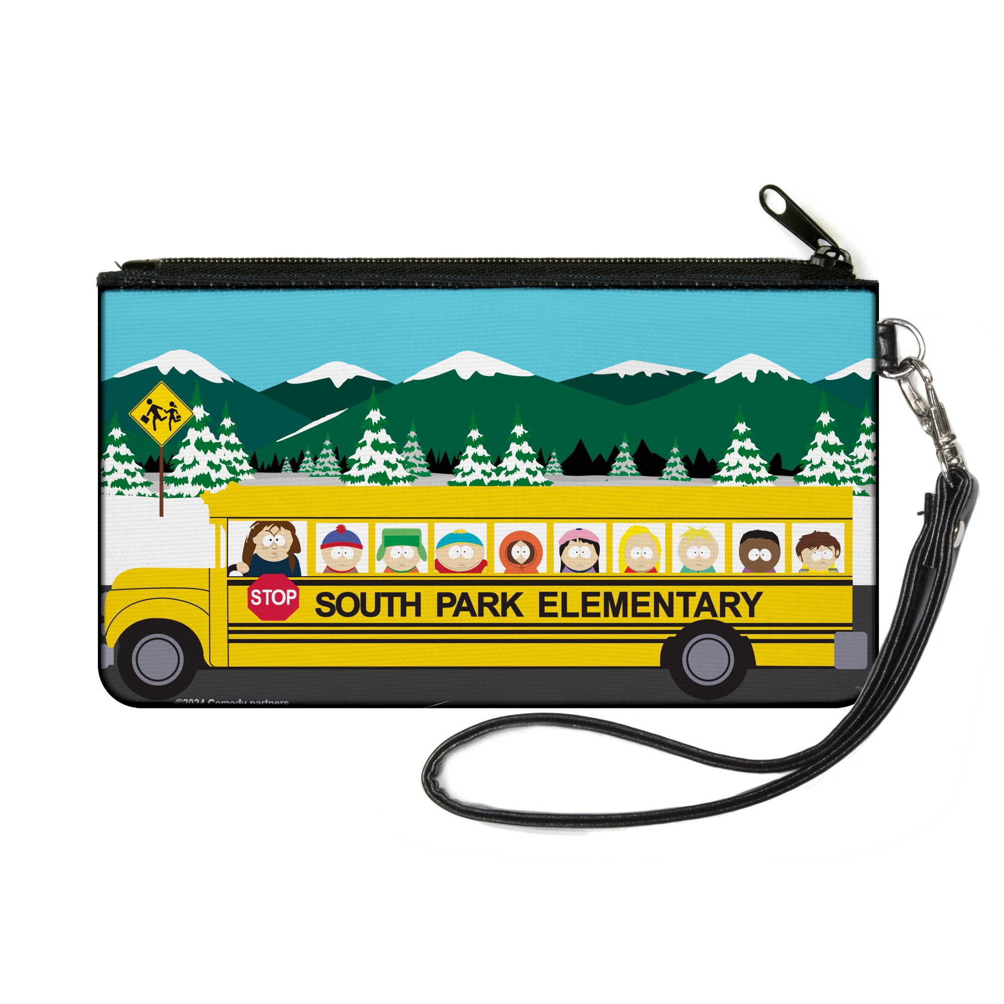 Canvas Zipper Wallet - SMALL - SOUTH PARK ELEMENTARY School Bus Group Pose Mountain Scene Canvas Zipper Wallets South Park