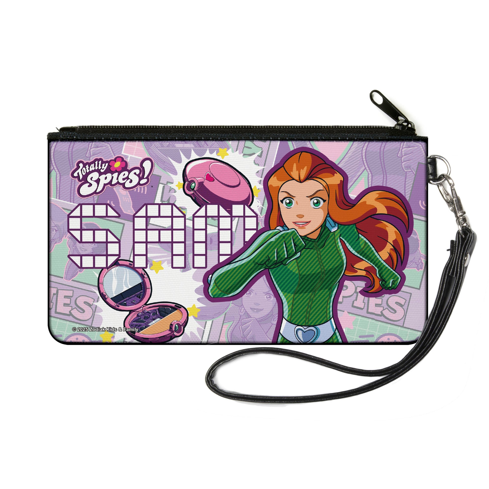 Canvas Zipper Wallet - SMALL - Totally Spies SAM Action Pose and Icons Purples Canvas Zipper Wallets Totally Spies!